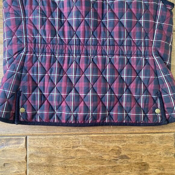 Talbots Womens Tartan Blue Purple Plaid Puffer Vest Full Zip Size Medium P - Picture 4 of 8